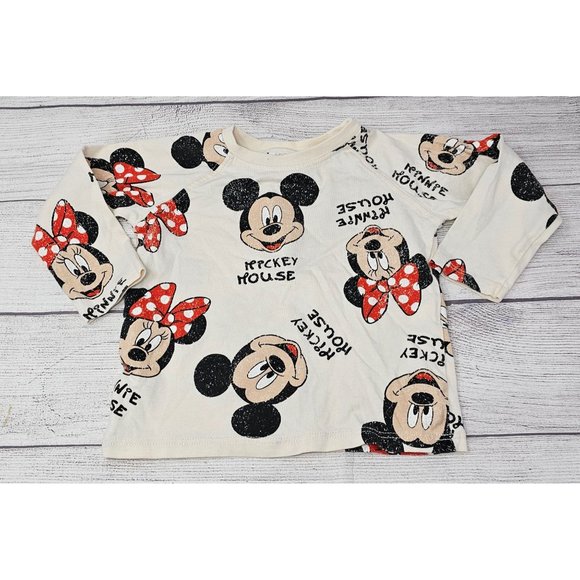 Zara Baby Boy Disney Mickey And Minnie Shirt Size 9-12 months - Picture 2 of 4